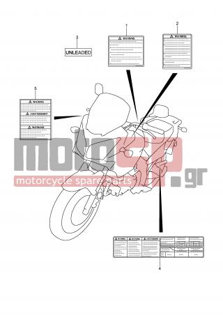 SUZUKI - DL650A (E2) ABS V-Strom 2009 - Body Parts - LABEL (MODEL K7) - 68623-17D00-000 - LABEL, FUEL
