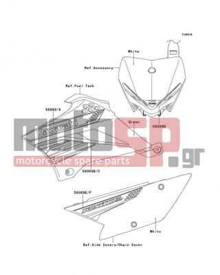 KAWASAKI - KLX®110L 2012 - Body Parts - Decals(DCF) - 56069-1316 - PATTERN,SHROUD,UPP,LH