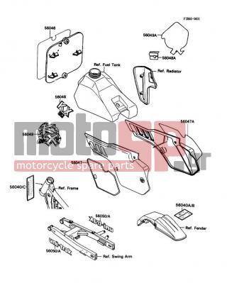 KAWASAKI - KX80 1989 - Body Parts - Labels - 56040-1129 - LABEL-WARNING,GASOLINE/OIL