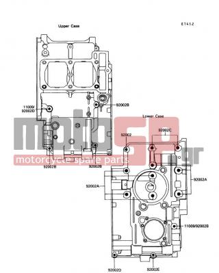 KAWASAKI - NINJA® 250R 1989 - Κινητήρας/Κιβώτιο Ταχυτήτων - Crankcase Bolt Pattern - 92001-1899 - BOLT,6X38