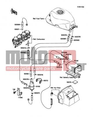 KAWASAKI - NINJA® 600R 1989 - Body Parts - Fuel Evaporative System - 16165-1001 - SEPARATOR