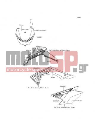 KAWASAKI - KLX®140 2012 - Body Parts - Decals(ACF) - 56069-1329 - PATTERN,SIDE COVER,LH,UPP