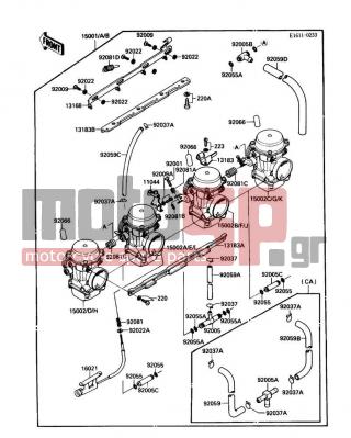 KAWASAKI - NINJA® 750R 1989 - Engine/Transmission - Carburetor - 92059-1813 - TUBE,5.3X10.5X150
