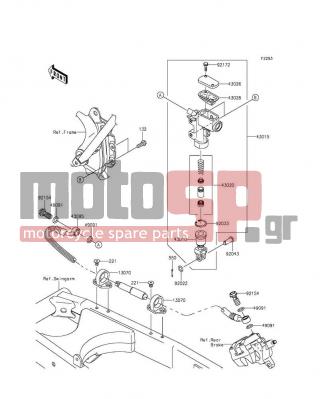 KAWASAKI - KLX®140 2012 -  - Rear Master Cylinder - 13070-1144 - GUIDE,HOSE