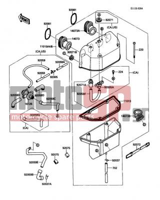 KAWASAKI - NINJA® ZX™-10 1989 - Engine/Transmission - Air Cleaner - 14073-1349 - DUCT