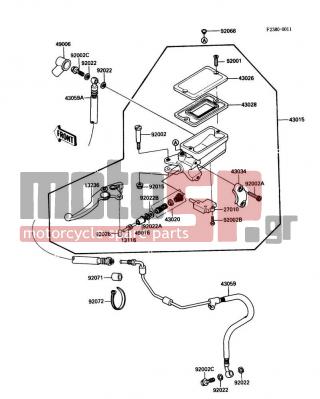 KAWASAKI - NINJA® ZX™-10 1989 - Engine/Transmission - Clutch Master Cylinder