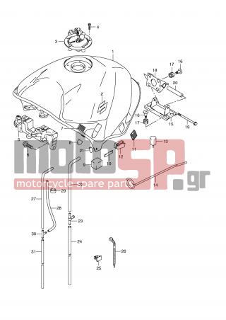 SUZUKI - GSR600A (E2) 2008 - Body Parts - FUEL TANK (MODEL L0) - 44100-44G10-YPA - TANK ASSY, FUEL (WHITE)