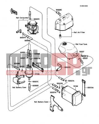 KAWASAKI - NINJA® ZX™-10 1989 - Body Parts - Fuel Evaporative System - 92037-1104 - CLAMP,HOSE