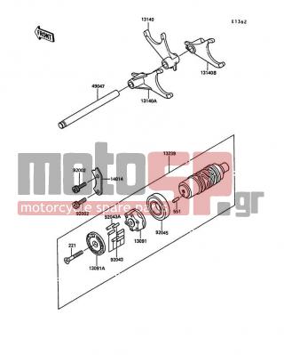 KAWASAKI - NINJA® ZX™-10 1989 - Engine/Transmission - Gear Change Drum/Shift Fork(s)