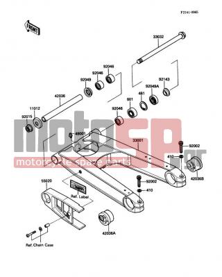 KAWASAKI - NINJA® ZX™-10 1989 -  - Swingarm - 42036-1237 - SLEEVE,REAR AXLE,LH