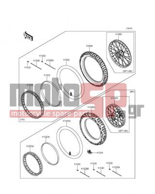 KAWASAKI - KLX®140 2012 -  - Wheels/Tires - 41029-0041 - SPOKE-INNER,FR,RH,187MMX166D