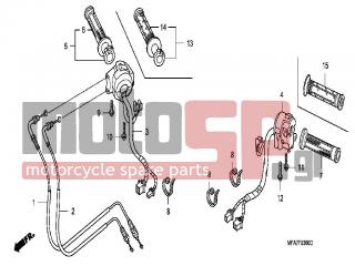 HONDA - CBF1000A (ED) ABS 2006 - Frame - SWITCH / CABLE - 53165-KT8-710 - GRIP, R. HANDLE
