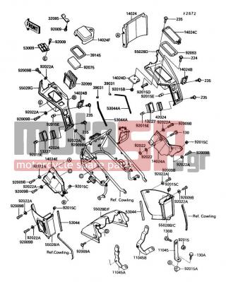 KAWASAKI - VOYAGER XII 1989 - Body Parts - Cowling Lowers - 55028-1106-X8 - COWLING,LWR,LH,P.B.BEIGE