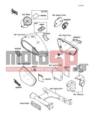 KAWASAKI - VULCAN 88 1989 - Body Parts - Label - 56050-1005 - MARK,SIDE COVER,RH,FOR RED