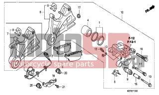 HONDA - CBF600SA (ED) ABS BCT 2009 - Brakes - REAR BRAKE CALIPER - 43112-MV9-016 - RETAINER