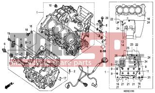 HONDA - CBF600SA (ED) ABS BCT 2009 - Engine/Transmission - CRANKCASE - 11000-MER-R60 - CRANKCASE SET