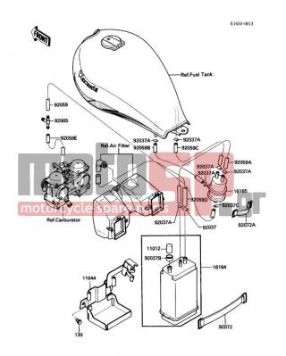 KAWASAKI - 454 LTD 1988 - Body Parts - Fuel Evaporative System - 92037-1512 - CLAMP,CANISTER