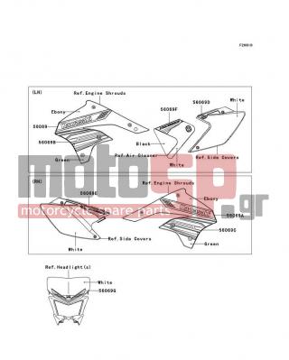 KAWASAKI - KLX450R (AUSTRALIAN) 2012 - Body Parts - Decals(ACF) - 56069-1548 - PATTERN,SHROUD,LH