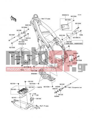 KAWASAKI - KLX450R (AUSTRALIAN) 2012 -  - Frame Fittings - 32190-0351 - BRACKET-ENGINE,UPP,LH