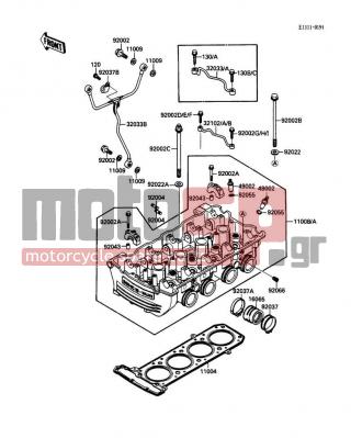 KAWASAKI - CONCOURS 1988 - Engine/Transmission - Cylinder Head - 92037-1539 - CLAMP,WIRING HARNESS