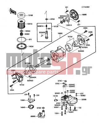 KAWASAKI - CONCOURS 1988 - Engine/Transmission - Oil Pump/Oil Filter - 92001-1105 - BOLT,FLANGED,6X38