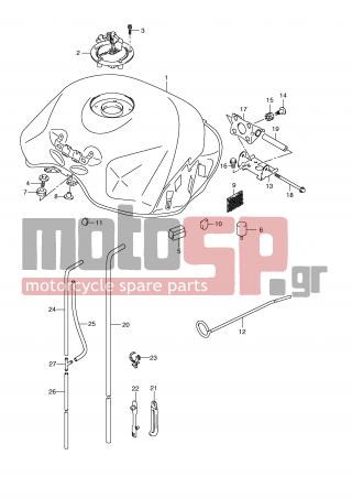 SUZUKI - GSR750 (E21) 2011 - Body Parts - FUEL TANK (GSR750L1 E24) - 44561-18G00-000 - SPACER, FUEL TANK REAR