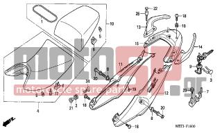 HONDA - CBF500A (ED) ABS 2006 - Body Parts - SEAT/SEAT COWL - 77315-MET-D21ZD - COWL SET, R. RR. (WL) *TYPE3 1*