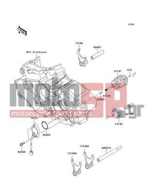 KAWASAKI - KX™450F 2012 - Κινητήρας/Κιβώτιο Ταχυτήτων - Gear Change Drum/Shift Fork(s) - 13151-0047 - SWITCH-COMP,NEUTRAL