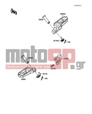 KAWASAKI - KX125 1988 -  - Footrests - 92144-1250 - SPRING,STEP,RH