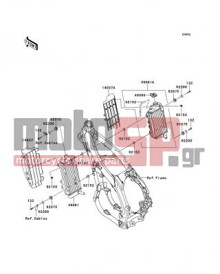 KAWASAKI - KX™450F 2012 - Engine/Transmission - Radiator - 14037-0117-6C - SCREEN,LH,EBONY