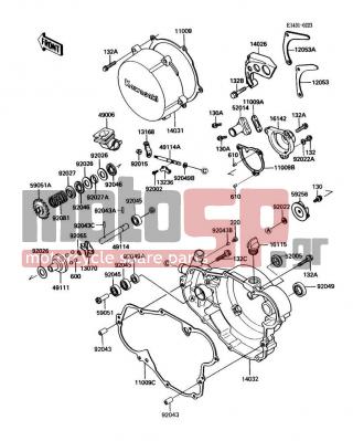 KAWASAKI - KX500 1988 - Engine/Transmission - Engine Cover(s) - 11009-1466 - GASKET,WATER PUMP COVER