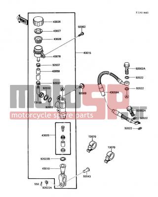KAWASAKI - KX500 1988 -  - Rear Master Cylinder - 13159-1056 - CONNECTOR