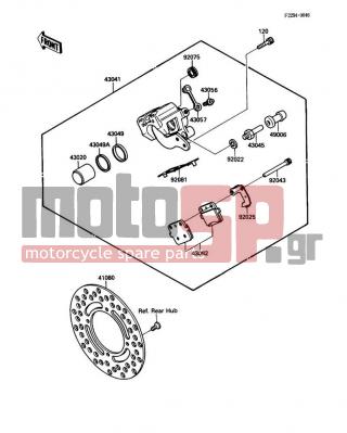 KAWASAKI - KX80 1988 -  - Rear Brake - 92081-1502 - SPRING,PAD