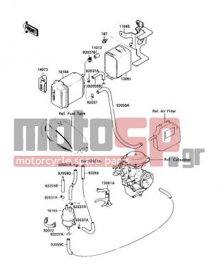 KAWASAKI - LTD 1988 - Body Parts - Fuel Evaporative System - 92059-1816 - TUBE,5X10X410