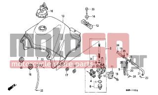 HONDA - XL600V (IT) TransAlp 1998 - Body Parts - FUEL TANK - 95002-02130- - CLIP, TUBE (B12.5)