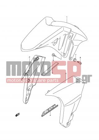 SUZUKI - GSX1300 BKing (E2)  2009 - Body Parts - FRONT FENDER (WITH ABS,MODEL K8/K9) - 53120-23H10-YMD - COVER, FENDER SIDE LH (SILVER)