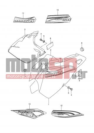 SUZUKI - DR-Z400SM (E2) 2007 - Body Parts - FRAME COVER (MODEL K7/K8) -  - COVER, FRAME RH (WHITE) 