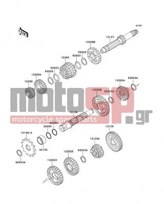 KAWASAKI - KX™85 2012 - Engine/Transmission - Transmission - 13262-0299 - GEAR,OUTPUT 3RD,27T