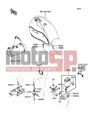 KAWASAKI - VOYAGER 1988 - Body Parts - Fuel Evaporative System - 92037-1512 - CLAMP,CANISTER