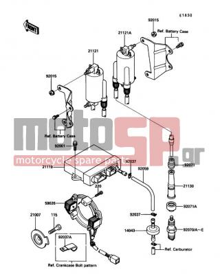 KAWASAKI - VOYAGER XII 1988 -  - Ignition Coil - 92037-1539 - CLAMP,WIRING HARNESS