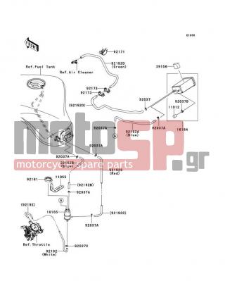 KAWASAKI - NINJA® 1000 2012 - Body Parts - Fuel Evaporative System(CA) - 16165-1001 - SEPARATOR