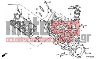 HONDA - CBR600F (ED) 1999 - Engine/Transmission - CYLINDER HEAD (1) - 12204-MBW-305 - GUIDE, IN. VALVE(O.S.)