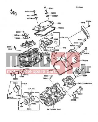 KAWASAKI - VULCAN 750 1988 - Engine/Transmission - Cylinder Head Cover - 11009-1507 - GASKET,SEPARATER COVER