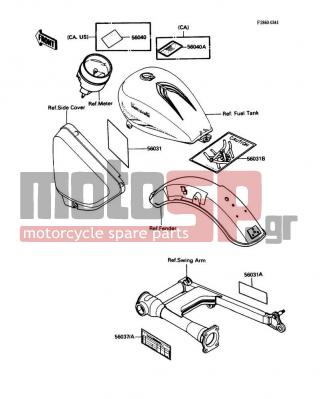 KAWASAKI - VULCAN 750 1988 - Body Parts - Labels - 56037-1311 - LABEL-SPECIFICATION,TIRE&LOAD
