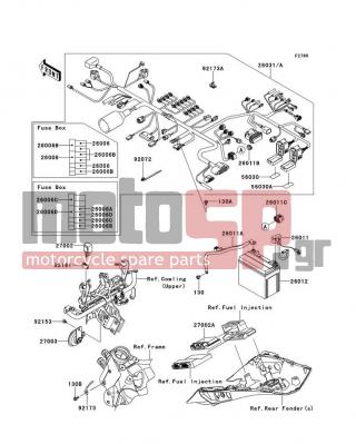 KAWASAKI - NINJA® 1000 ABS 2012 -  - Chassis Electrical Equipment - 56030-0704 - LABEL,FUSE BOX,ABS&ACCESSORY