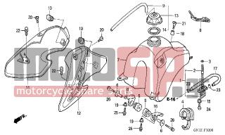 HONDA - XR80R (ED) 2003 - Body Parts - FUEL TANK - 83607-356-000 - COLLAR, BATTERY LOWER
