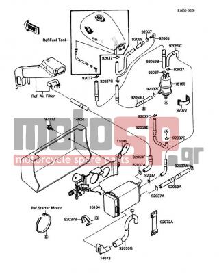 KAWASAKI - VULCAN 88 SE 1988 - Body Parts - Fuel Evaporative System - 14024-1546 - COVER,CANISTER