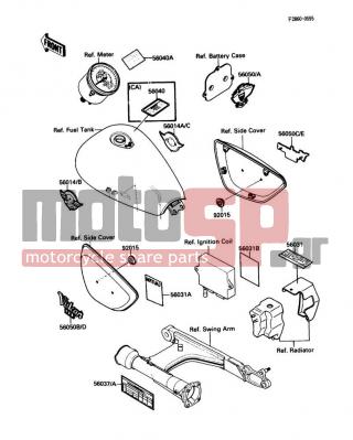 KAWASAKI - VULCAN 88 SE 1988 - Body Parts - Labels - 56050-1013 - MARK,SIDE COVER,LH,FOR BLUE