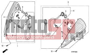 HONDA - SH300 (ED) 2007 - Body Parts - FRONT WINKER - 33460-KTW-900 - CORD COMP., L. FR. WINKER