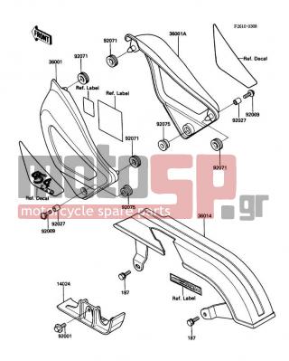 KAWASAKI - 454 LTD 1987 - Body Parts - Side Covers - 36001-1282 - COVER-SIDE,LH